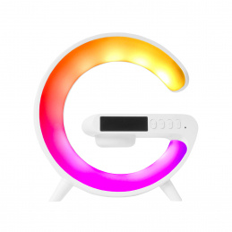 Aga RGB LED Lampa 5v1 s bezdrátovou nabíječkou Bílá