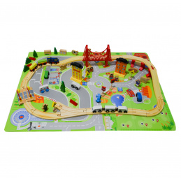 Aga4Kids Dřevěná vláčkodráha 75 dílů