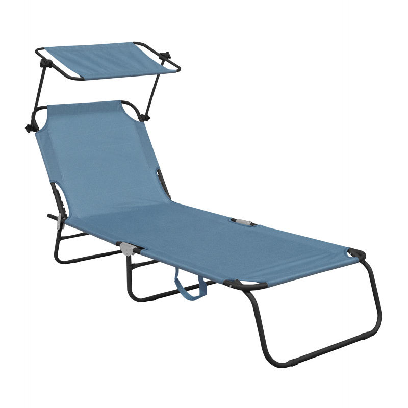 Aga Zahradní polohovací lehátko se stříškou Světle modré 2DAZ624 - II. JAKOST