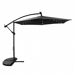Aga Zahradní slunečník 300 cm Šedý s LED osvětlením 6DAZ206  - II. JAKOST