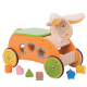 Bigjigs Baby Dřevěný motorický vozík Zajíc