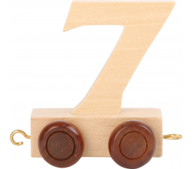 Vagónek dřevěné vláčkodráhy - přírodní číslice - číslo 7
