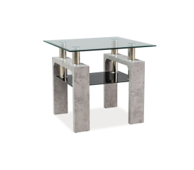 Signal Konferenční stůl LISA 60x60 cm s efektem betonu Šedý/Sklo