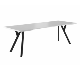 Signal Rozkládací jídelní stůl MERLIN 90(240)X90 cm Bílý mat/Černý