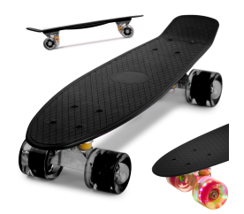 Aga Fiskeboard skateboard LED kolečka černá