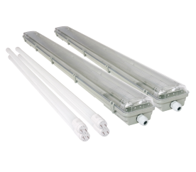 2x Svítidlo + 4x LED trubice - T8 - 120cm - 72W - neutrální bílá - SADA - ver2