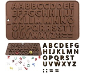 Silikonová forma na čokoládu - písmena Ruhhy 19557