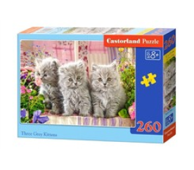 CASTORLAND Puzzle 260 dílků - Tři šedá koťata