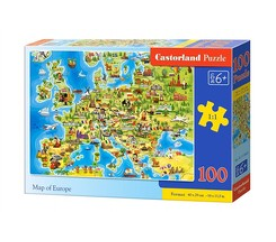 CASTORLAND Puzzle 100 dílků - Mapa Evropy