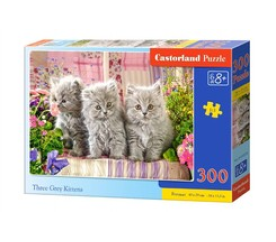 CASTORLAND Puzzle 300 dílků - Tři šedá koťata