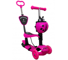 R-Sport Dětská třikolová koloběžka 5v1 s LED kolečky H3 Pink