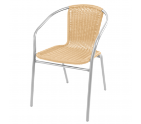 Linder Exclusiv Zahradní židle RATAN Stříbrná/Béžová