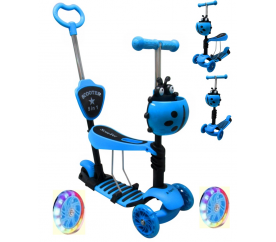 R-Sport Dětská třikolová koloběžka 5v1 s LED kolečky JR Modrá