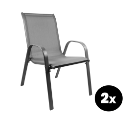 Aga 2x Zahradní židle MR4400GY-2 Šedá