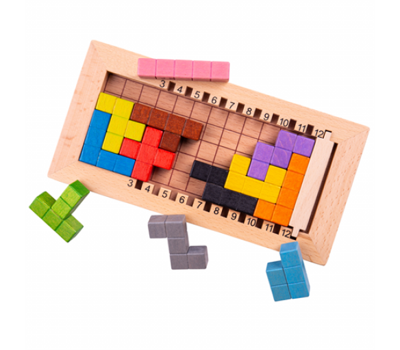 Bigjigs Toys Dřevěný tetris - poškozený obal