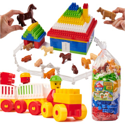 DIPLO Farma velké dětské stavební plastové kostky 303 ks