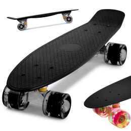 Aga Fiskeboard skateboard LED kolečka černá