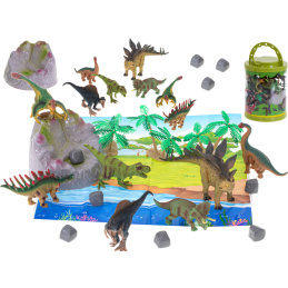 Aga Figurky dinosaurů 7 ks + podložka a příslušenství
