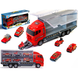 Aga Transportní vozidlo TIR + kovové vozy hasičů