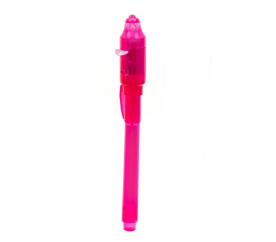 Aga UV pero s neviditelným inkoustem a UV světlem Růžové