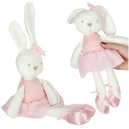 Aga Plyšový maskot králík v růžových šatech 42cm