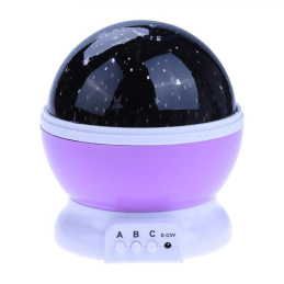 Aga Hvězdný projektor - noční světlo 2v1 USB fialová