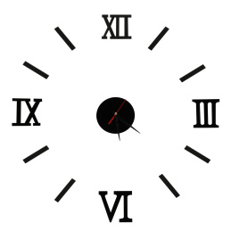 Aga Nástěnné hodiny černé římské číslice