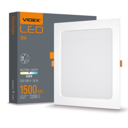 LED panel zapuštěný čtvercový 18W bílý neutrální