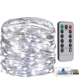 Světelný řetěz USB 300 LED studená bílá 30 m, dálkové ovládání Malatec 17242