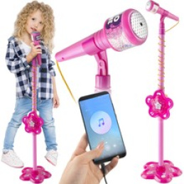 Mikrofon na stojánku - růžový