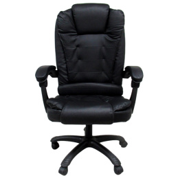 Otočná židle K8 BLACK exosuede, polohovací+masážní křeslo