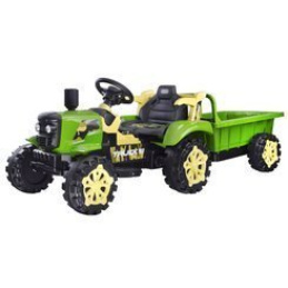 Elektrický traktor s přívěsem PA0234 Zelený