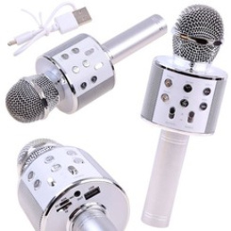 Bezdrátový karaoke mikrofon IN0136 - Stříbrný