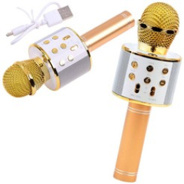 Bezdrátový karaoke mikrofon IN0136 - Zlatý