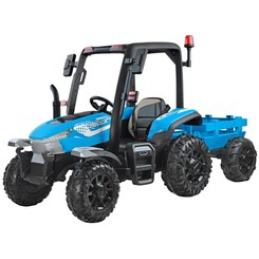 Elektrický traktor 4x4 s přívěsem a dálkovým ovládáním PA0266  Modrý