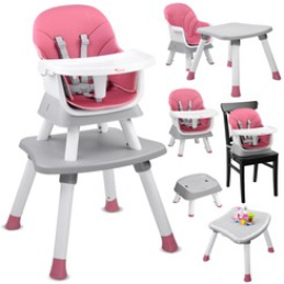 Krmicí židlička 6v1 ZA4142 - Růžová