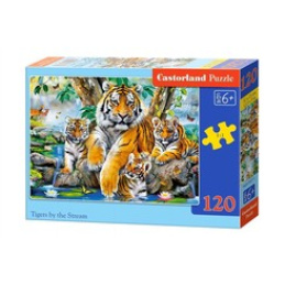 CASTORLAND Puzzle 120 dílků - Tygři u potoka