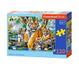 CASTORLAND Puzzle 120 dílků - Tygři u potoka