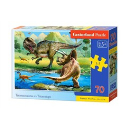 CASTORLAND Puzzle 70 dílků - Tyranosaurus vs Triceratops