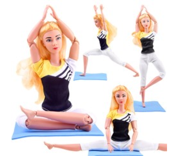 Gymnastická panenka cvičící jógu 30cm ZA4460