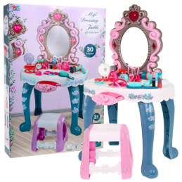 Interaktivní toaletní stolek se zrcadlem a stoličkou pro dívky 3+ Světelné zvuky 22 el.