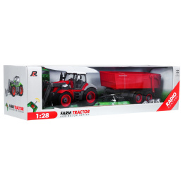 Traktor s bagrem a přívěsem pro děti 3+ Dálkově ovládaný + pohyblivé části Červený