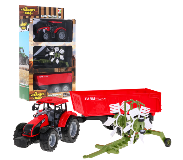 Traktor na sklápění sena se sklápěčem pro děti 3+ Pohyblivé části + Tření pohonu