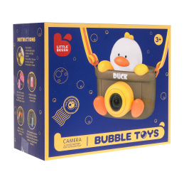Mýdlový bublinkovač ve tvaru fotoaparátu s kachnou pro děti 3+ Bublinkové tekutiny + popruh přes rameno
