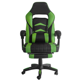 Aga Kancelářská židle Černo - Zelená s opěrkou pro nohy