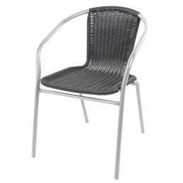 Linder Exclusiv Zahradní židle RATAN Stříbrná/Černá