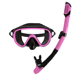 Aga Potápěčský set maska a šnorchl M8+S6 Černá/Růžová